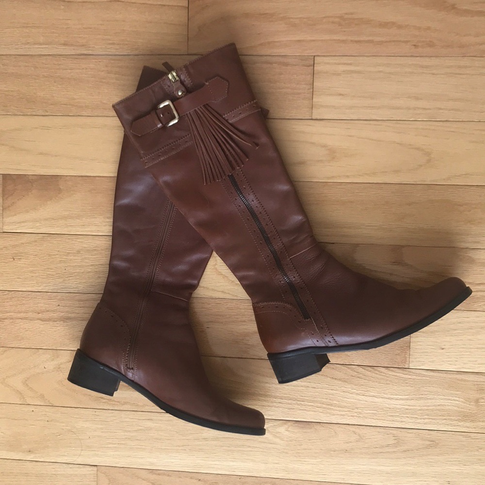 LK Bennett Brown Leather Stanley Riding Boots